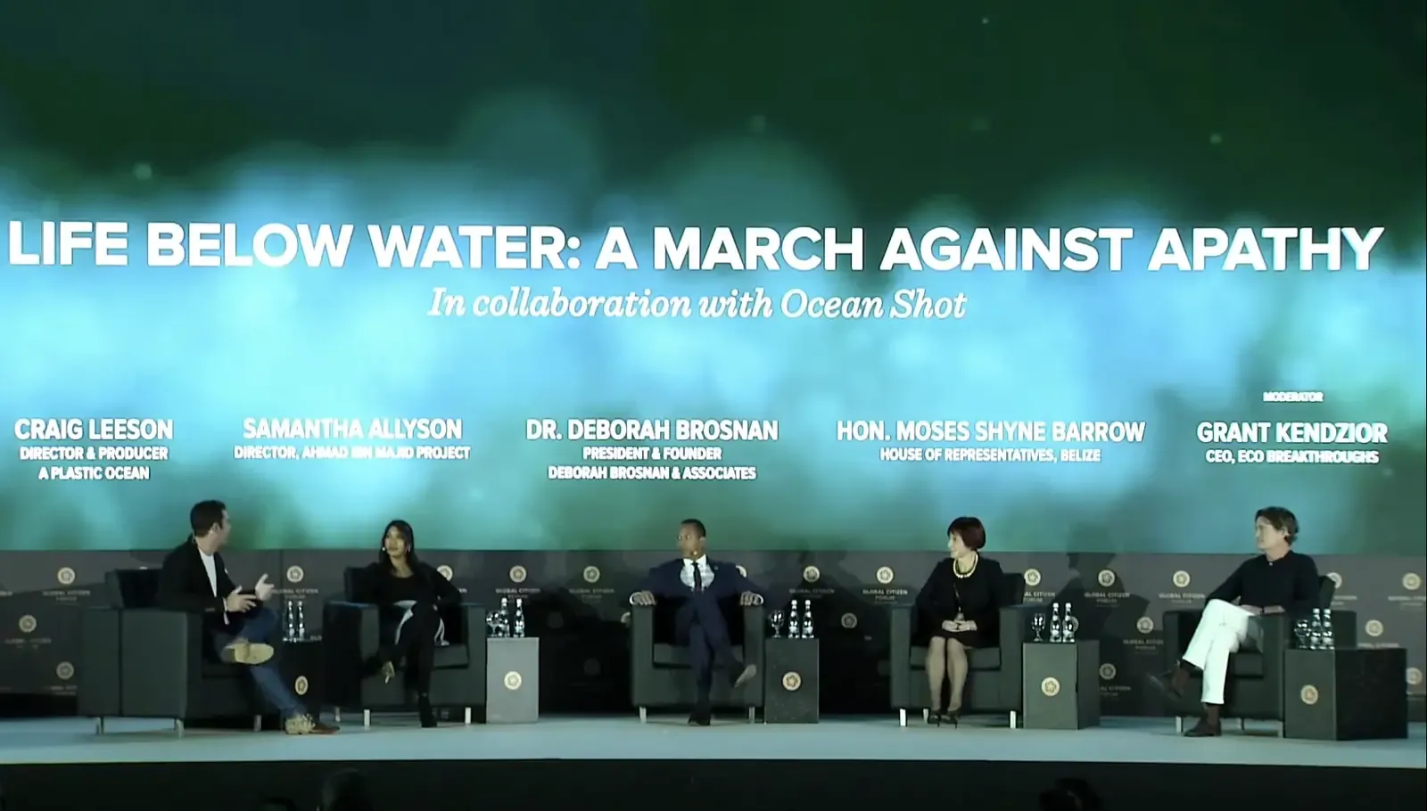 Panel titled 'Below Water: A March Against Apathy', with Grant Kendzior among the speakers